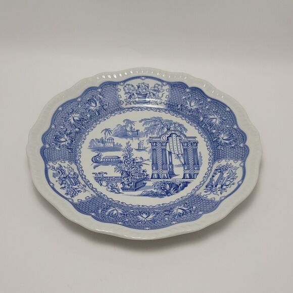 Spode Blue Room Collection Regency Series England Pagoda Dinner Plate 11 Inches - Picture 7 of 13